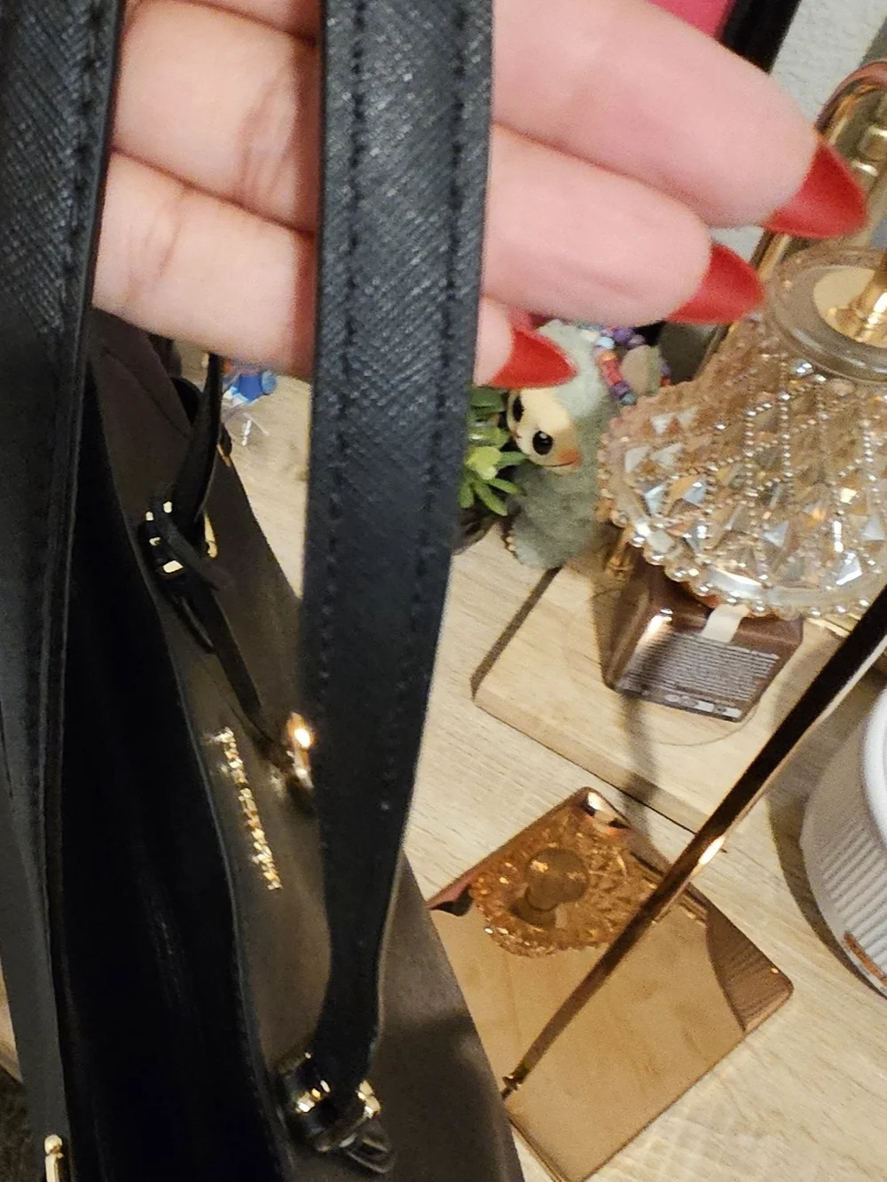 Michael Kors Black Saffiano Leather Tote Bag - Picture 3 of 12